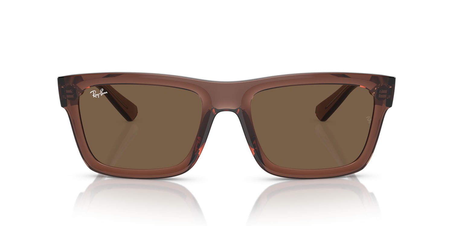 Occhiali da sole Ray-Ban Warren RB 4396 (667873) colore marrone trasparente forma rettangolare lenti marrone scuro