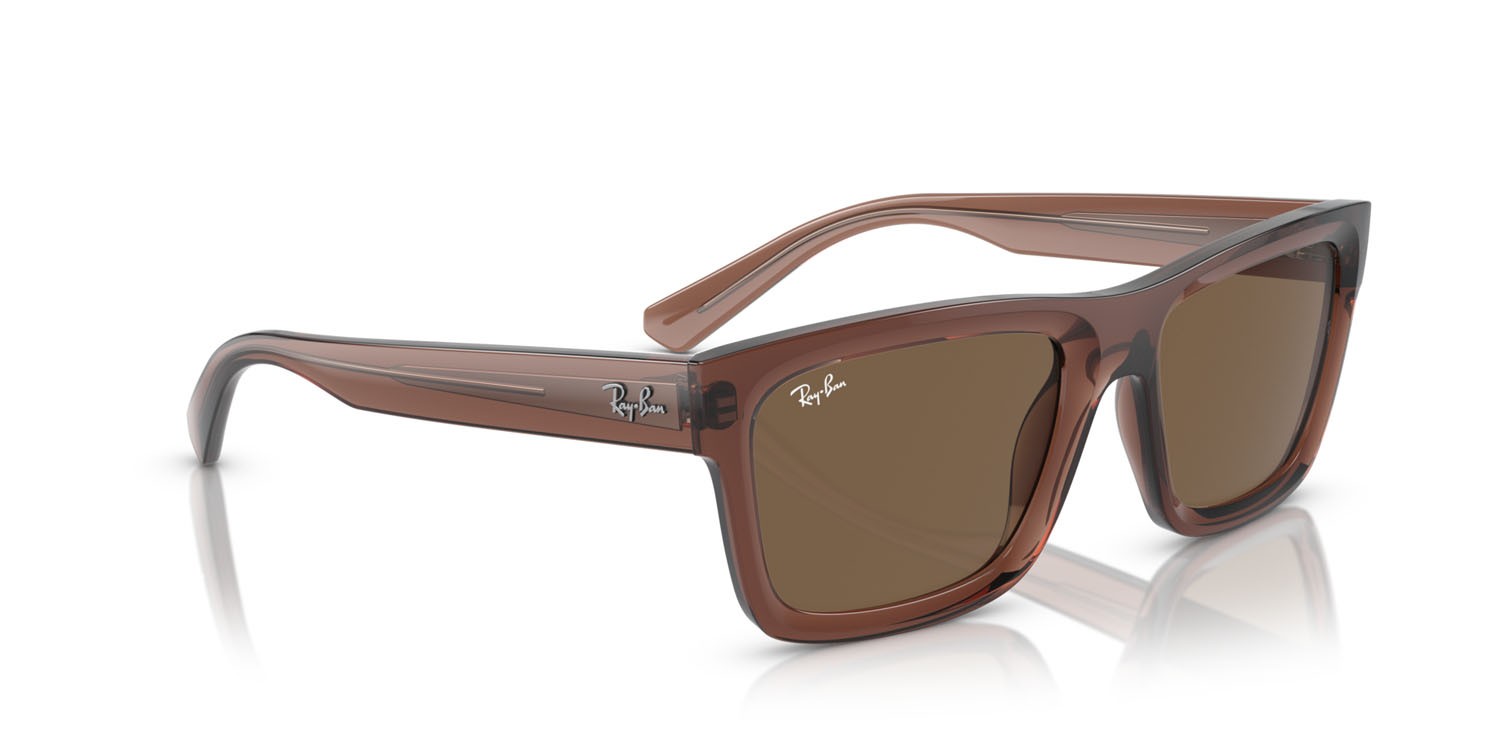 Occhiali da sole Ray-Ban Warren RB 4396 (667873) colore marrone trasparente forma rettangolare lenti marrone scuro
