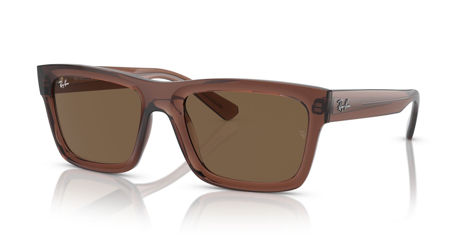Occhiali da sole Ray-Ban Warren RB 4396 (667873) colore marrone trasparente forma rettangolare lenti marrone scuro