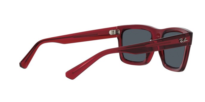 Occhiali da sole Ray-Ban Warren RB 4396 (667987) colore rosso trasparente forma rettangolare lenti grigio scuro