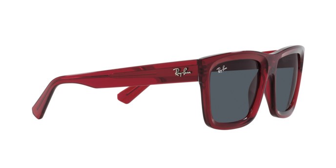 Occhiali da sole Ray-Ban Warren RB 4396 (667987) colore rosso trasparente forma rettangolare lenti grigio scuro