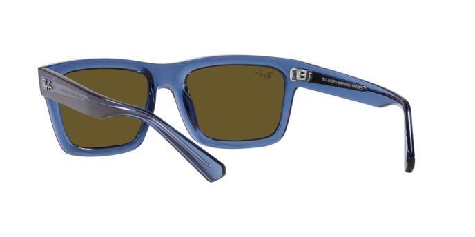 Occhiali da sole Ray-Ban Warren RB 4396 (668073) colore blu scuro trasparente forma rettangolare lenti marrone scuro