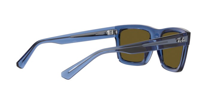 Occhiali da sole Ray-Ban Warren RB 4396 (668073) colore blu scuro trasparente forma rettangolare lenti marrone scuro