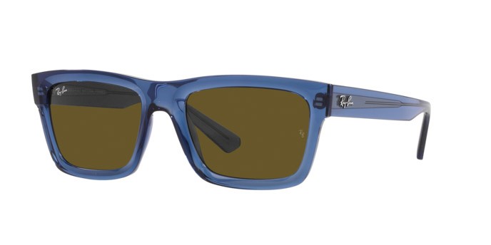Occhiali da sole Ray-Ban Warren RB 4396 (668073) colore blu scuro trasparente forma rettangolare lenti marrone scuro