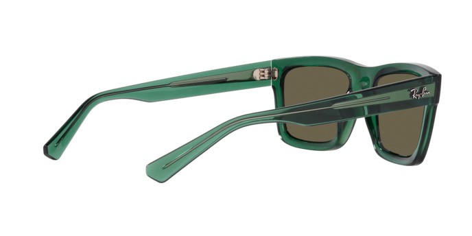 Occhiali da sole Ray-Ban Warren RB 4396 (6681/3) colore verde trasparente forma rettangolare lenti marrone