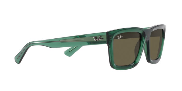 Occhiali da sole Ray-Ban Warren RB 4396 (6681/3) colore verde trasparente forma rettangolare lenti marrone