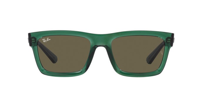 Occhiali da sole Ray-Ban Warren RB 4396 (6681/3) colore verde trasparente forma rettangolare lenti marrone