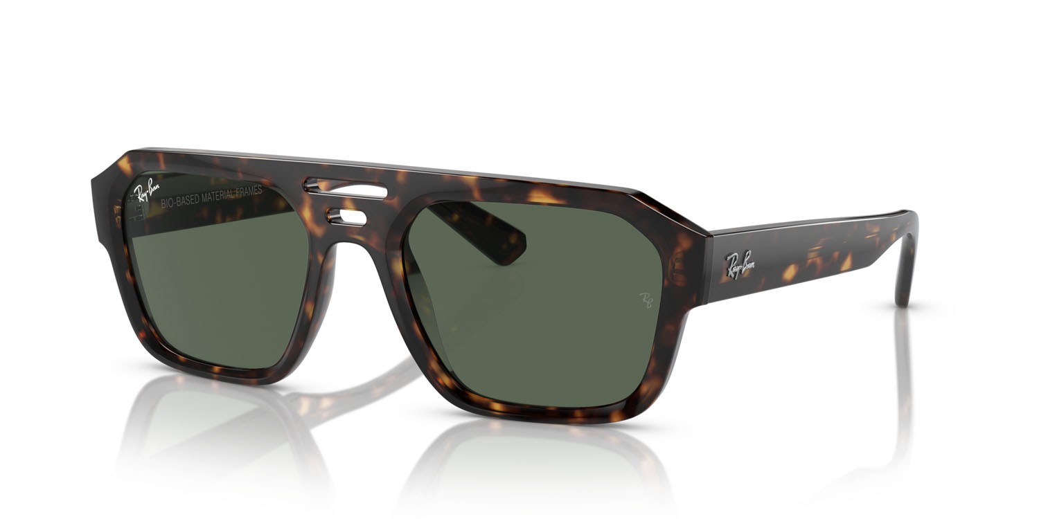 Occhiali da sole Ray-Ban Corrigan RB 4397 (135971) colore havana forma irregolare lenti dark green