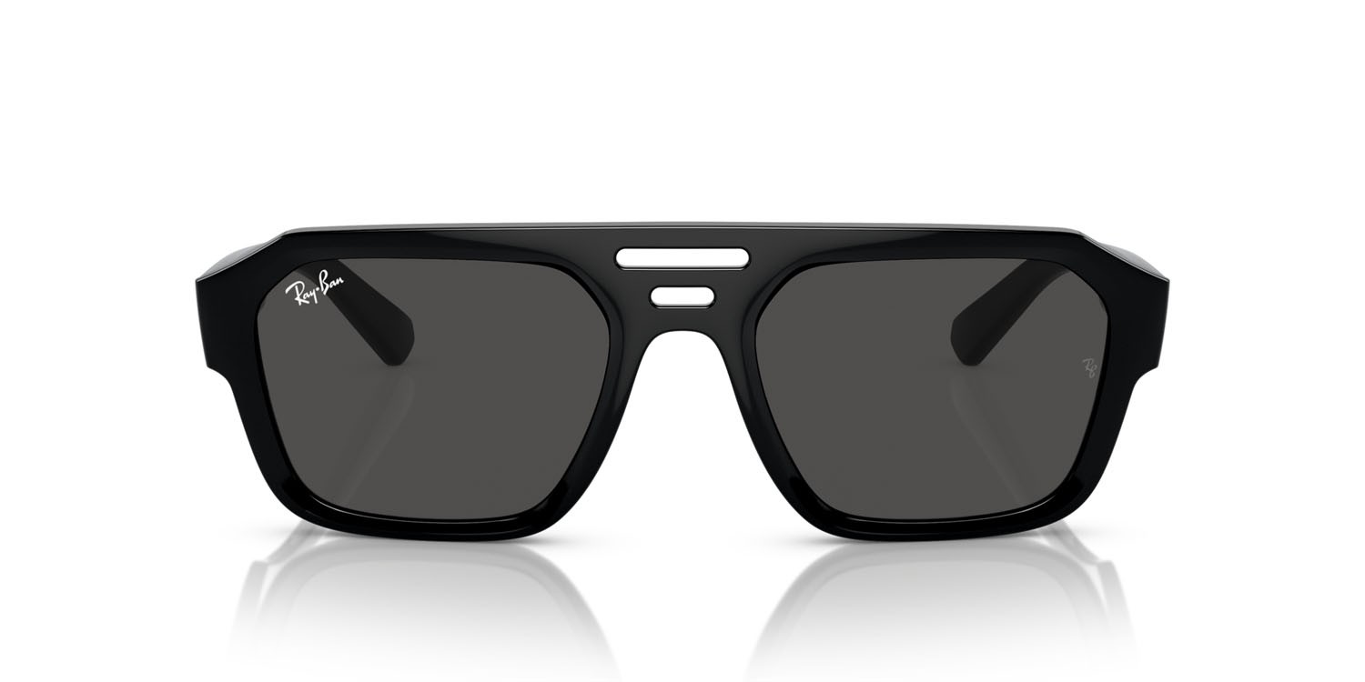 Occhiali da sole Ray-Ban Corrigan RB 4397 (667787) colore nero forma irregolare lenti grigio scuro