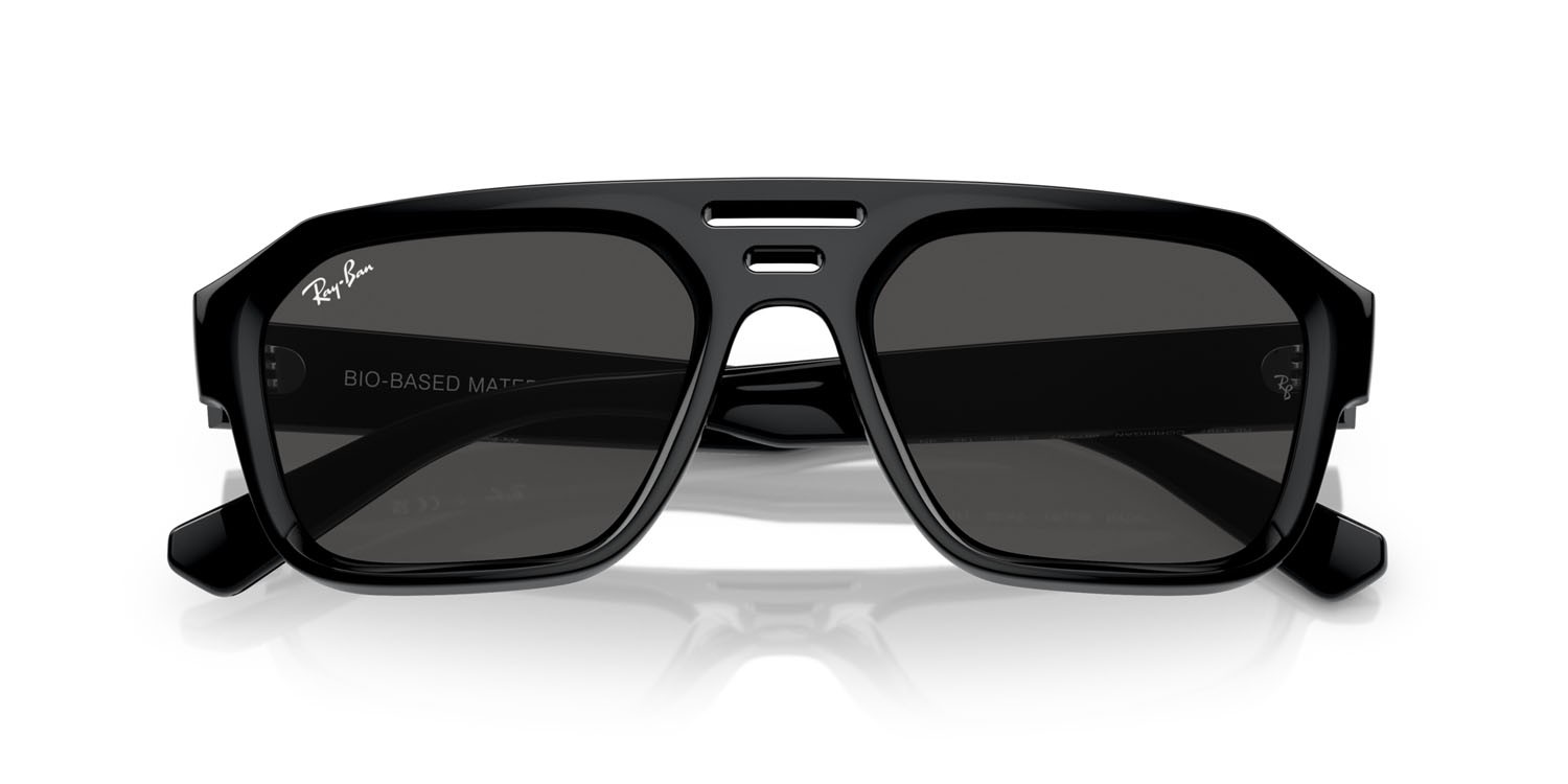 Occhiali da sole Ray-Ban Corrigan RB 4397 (667787) colore nero forma irregolare lenti grigio scuro