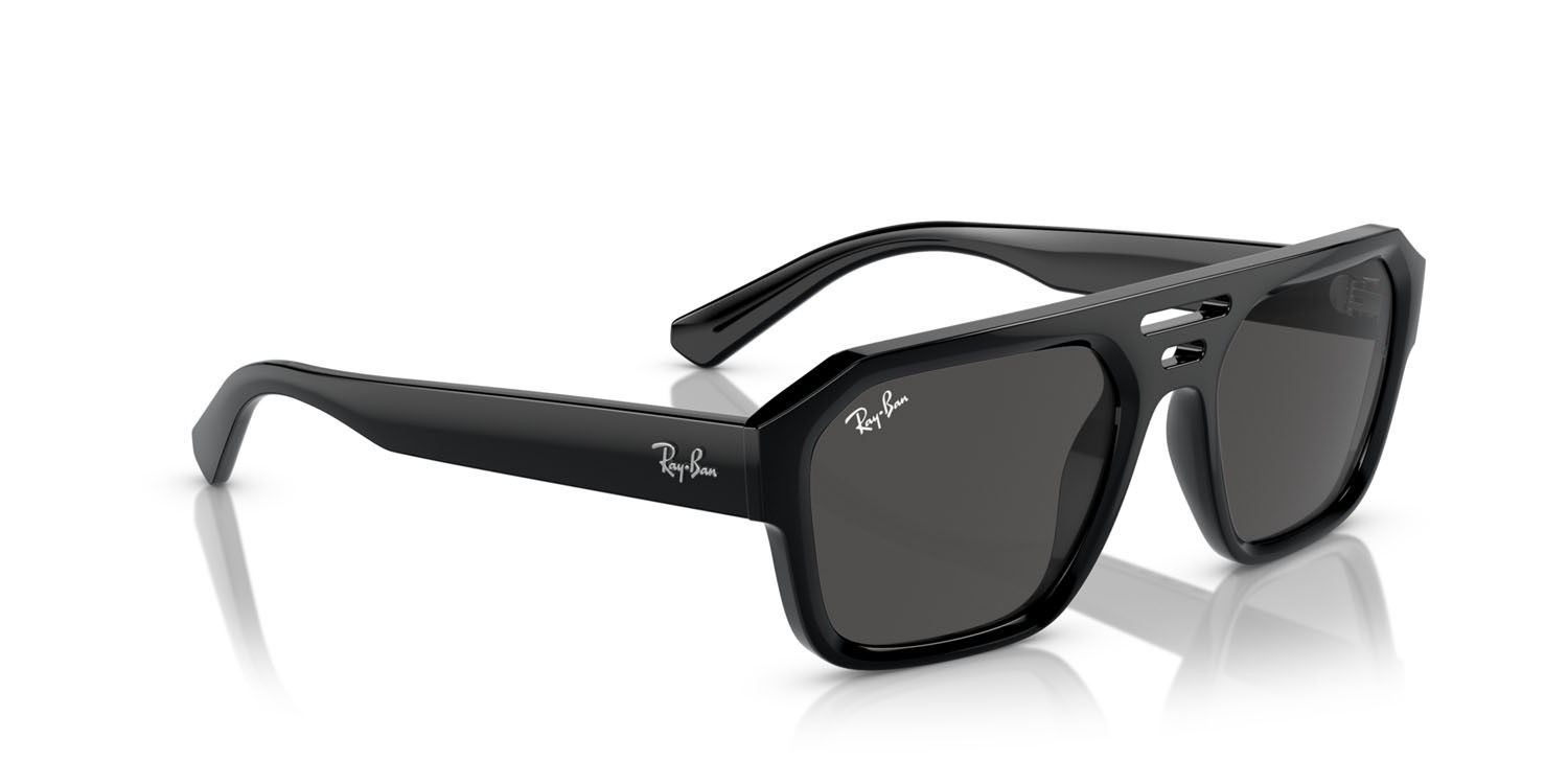 Occhiali da sole Ray-Ban Corrigan RB 4397 (667787) colore nero forma irregolare lenti grigio scuro