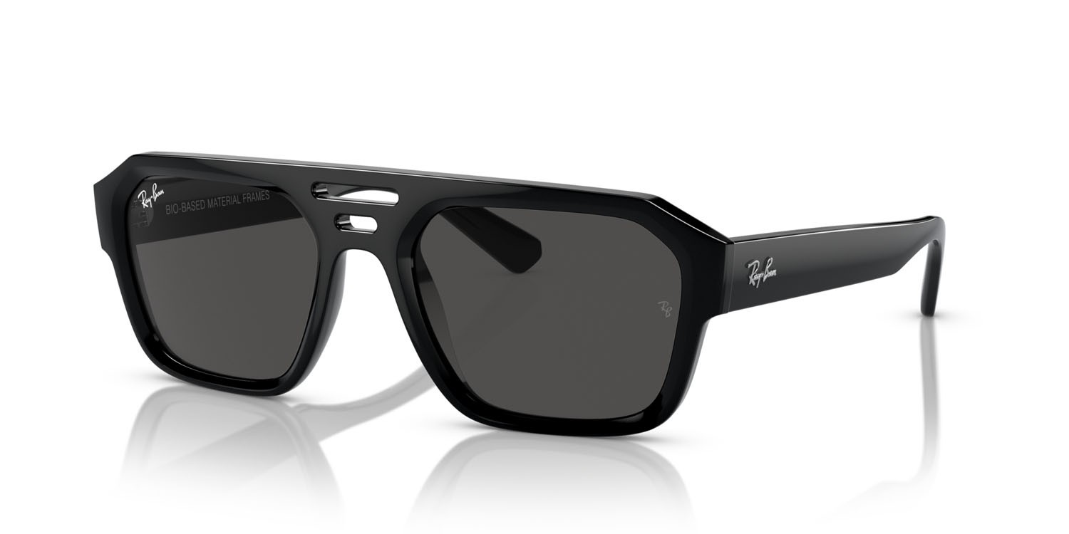 Occhiali da sole Ray-Ban Corrigan RB 4397 (667787) colore nero forma irregolare lenti grigio scuro