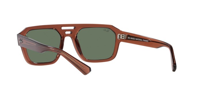 Occhiali da sole Ray-Ban Corrigan RB 4397 (667882) colore marrone trasparente forma irregolare lenti verde scuro