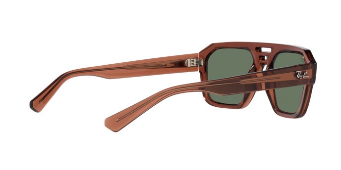 Occhiali da sole Ray-Ban Corrigan RB 4397 (667882) colore marrone trasparente forma irregolare lenti verde scuro