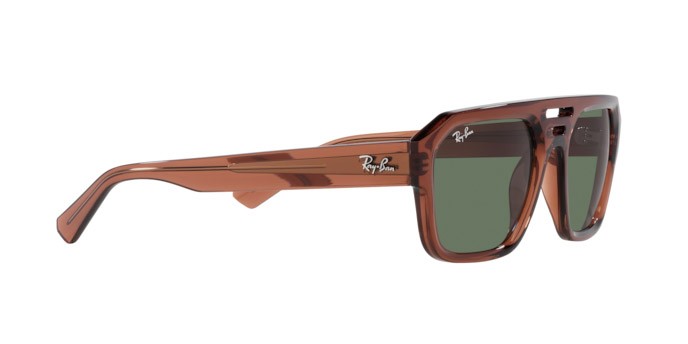 Occhiali da sole Ray-Ban Corrigan RB 4397 (667882) colore marrone trasparente forma irregolare lenti verde scuro