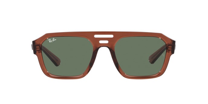 Occhiali da sole Ray-Ban Corrigan RB 4397 (667882) colore marrone trasparente forma irregolare lenti verde scuro