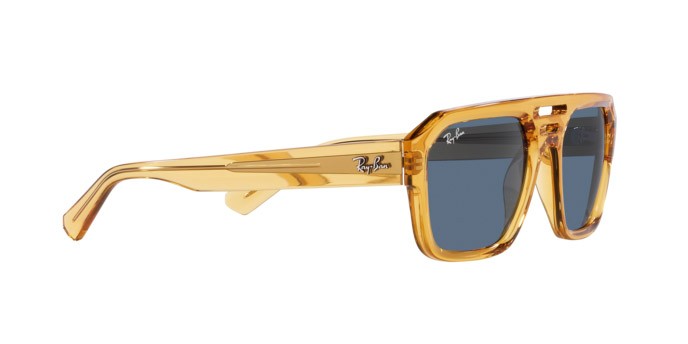 Sonnenbrillen Ray-Ban Corrigan RB 4397 (668280) farbe giallo trasparente form unregelmäßig gläser blu scuro