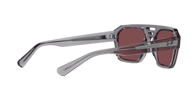 Occhiali da sole Ray-Ban Corrigan RB 4397 (6684D0) colore grigio trasparente forma irregolare lenti viola scuro/ rosso