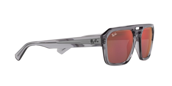 Occhiali da sole Ray-Ban Corrigan RB 4397 (6684D0) colore grigio trasparente forma irregolare lenti viola scuro/ rosso