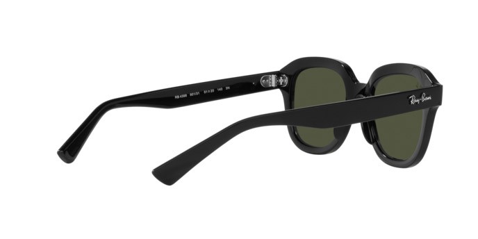 Sunglasses Ray-Ban Erik RB 4398 (901/31) color nero shape square lenses verde