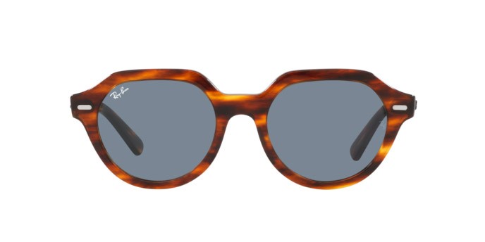 Sonnenbrillen Ray-Ban Gina RB 4399 (954/62) farbe striato havana form quadratisch gläser blu