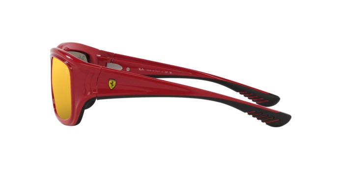 Sonnenbrillen Ray-Ban Scuderia Ferrari RB 4405M (F6236Q) farbe rosso su nero form quadratisch gläser arancione