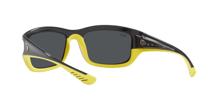 Sunglasses Ray-Ban Scuderia Ferrari RB 4405M (F62487) color grigio su giallo shape square lenses grigio scuro