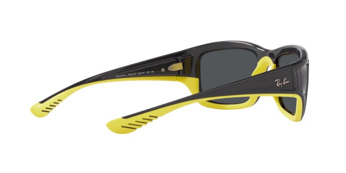 Sunglasses Ray-Ban Scuderia Ferrari RB 4405M (F62487) color grigio su giallo shape square lenses grigio scuro