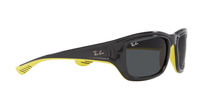 Sunglasses Ray-Ban Scuderia Ferrari RB 4405M (F62487) color grigio su giallo shape square lenses grigio scuro