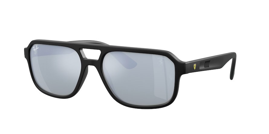 Sonnenbrillen Ray-Ban Scuderia Ferrari RB 4414M (F68430) farbe nero form unregelmäßig gläser argento