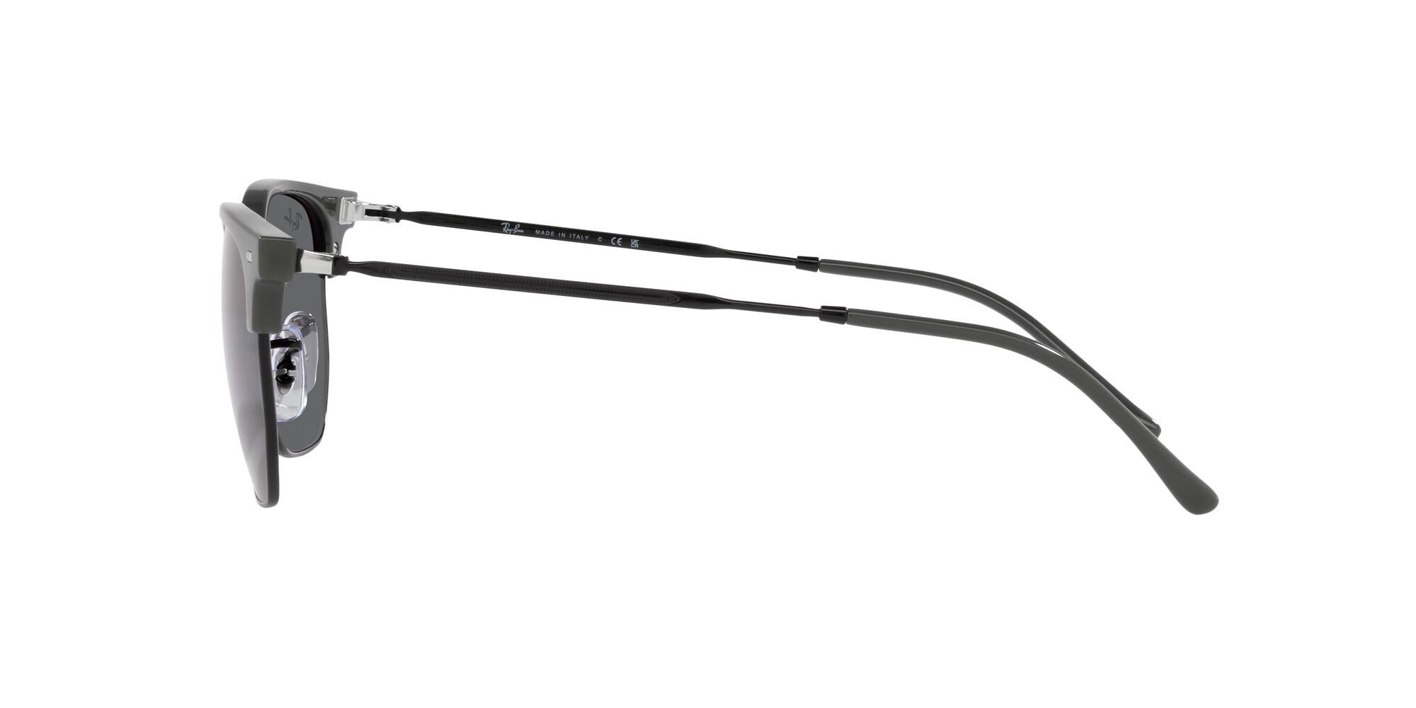 Sonnenbrillen Ray-Ban New Clubmaster RB 4416 (6653B1) farbe grigio su nero form unregelmäßig gläser grigio scuro