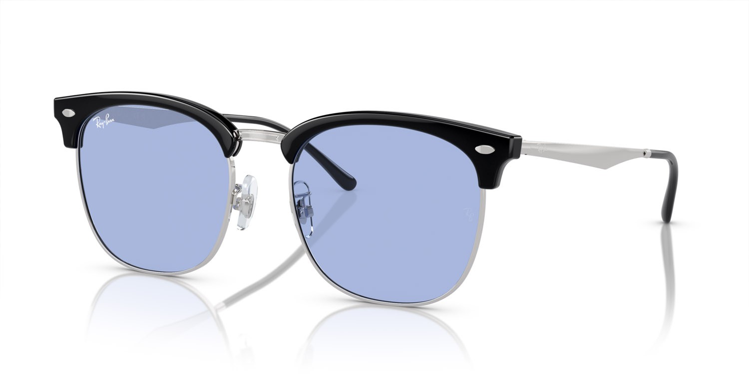 Sonnenbrillen Ray-Ban RB 4418D (667080) farbe nero su argento form quadratisch gläser blu