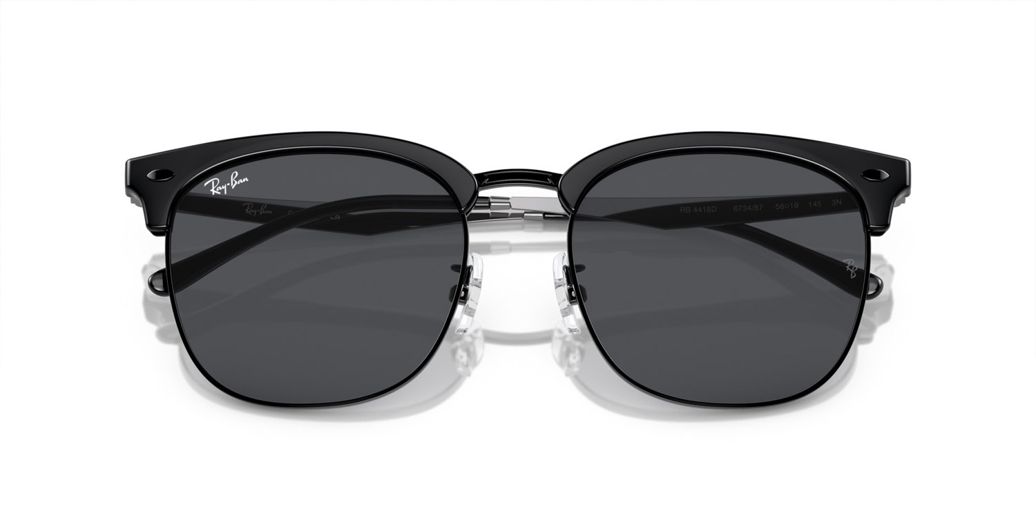 Sonnenbrillen Ray-Ban RB 4418D (673487) farbe nero su nero form quadratisch gläser grigio scuro