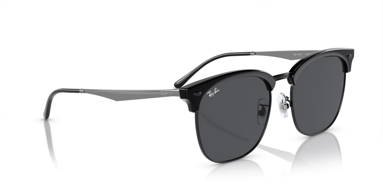 Sonnenbrillen Ray-Ban RB 4418D (673487) farbe nero su nero form quadratisch gläser grigio scuro