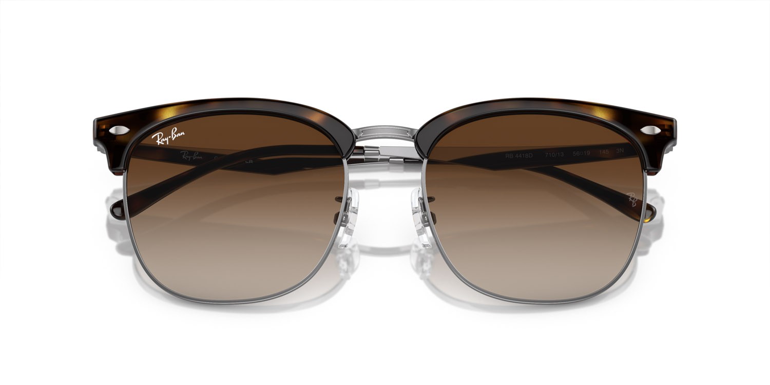 Sonnenbrillen Ray-Ban RB 4418D (710/13) farbe havana su gunmetal form quadratisch gläser marrone