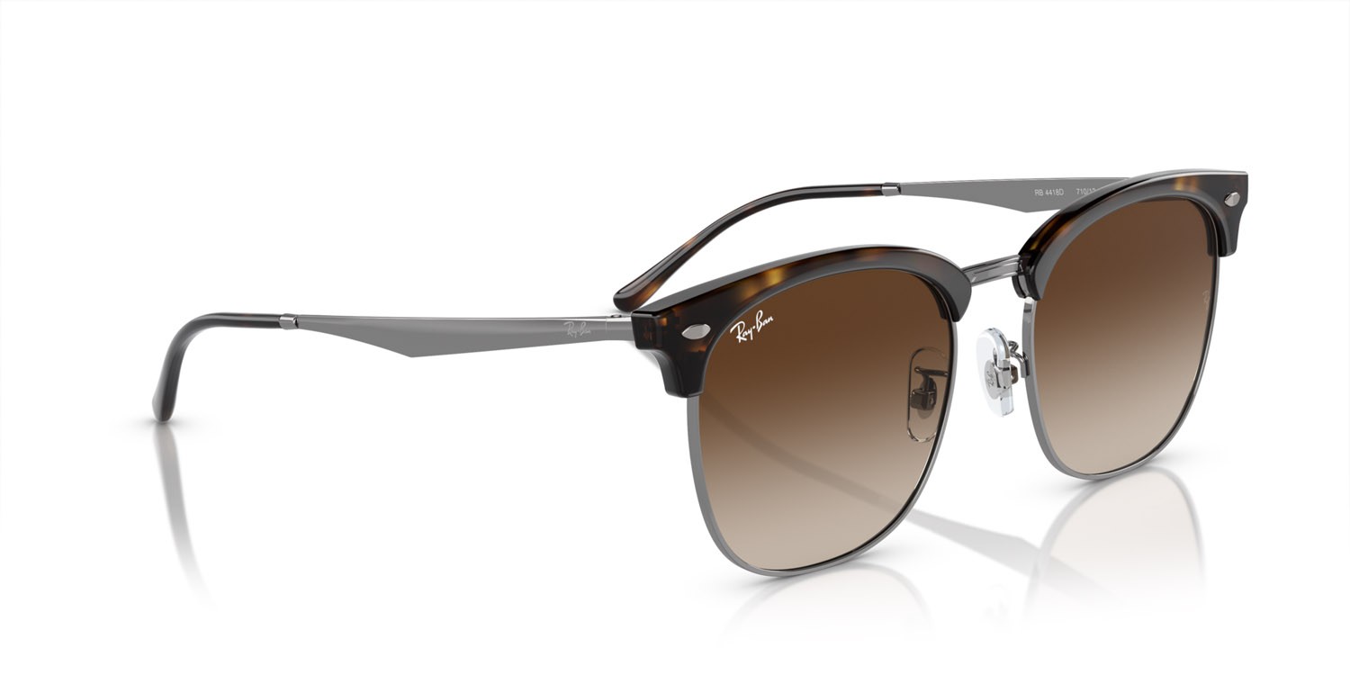 Sonnenbrillen Ray-Ban RB 4418D (710/13) farbe havana su gunmetal form quadratisch gläser marrone
