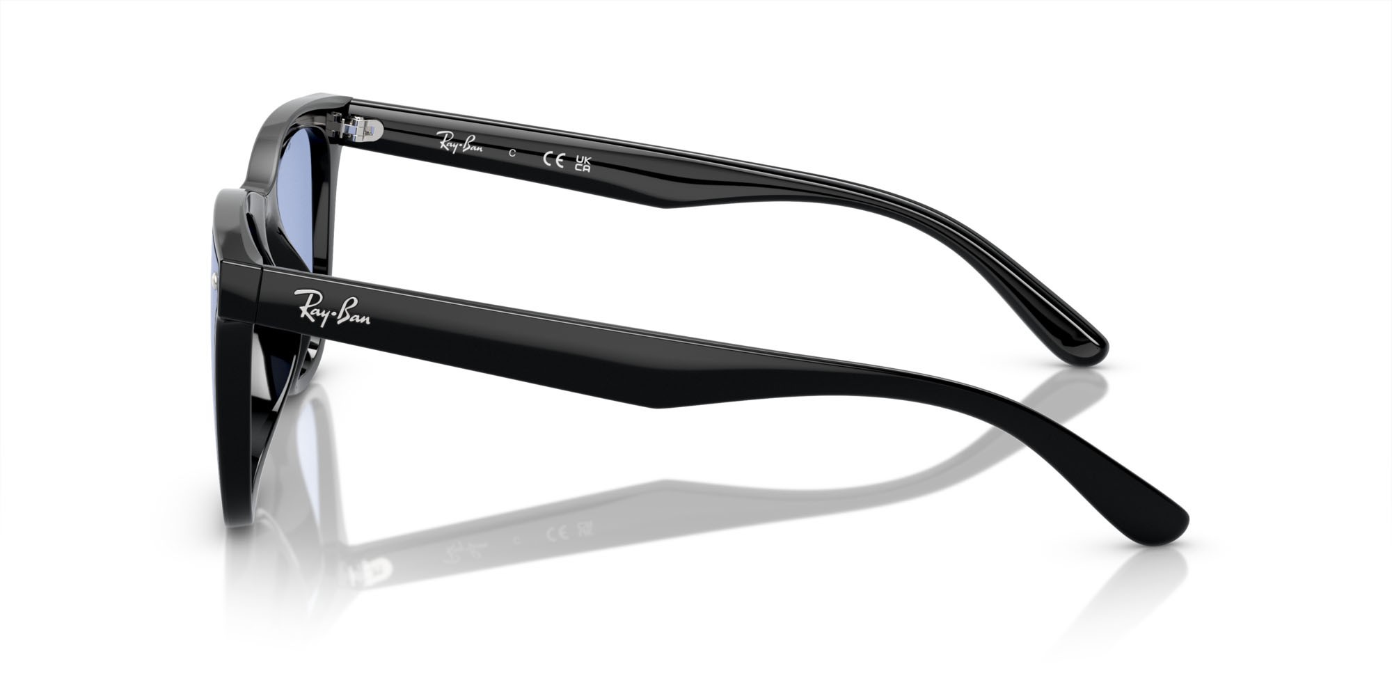 Occhiali da sole Ray-Ban RB 4420 (601/80) colore nero forma quadrato lenti blu