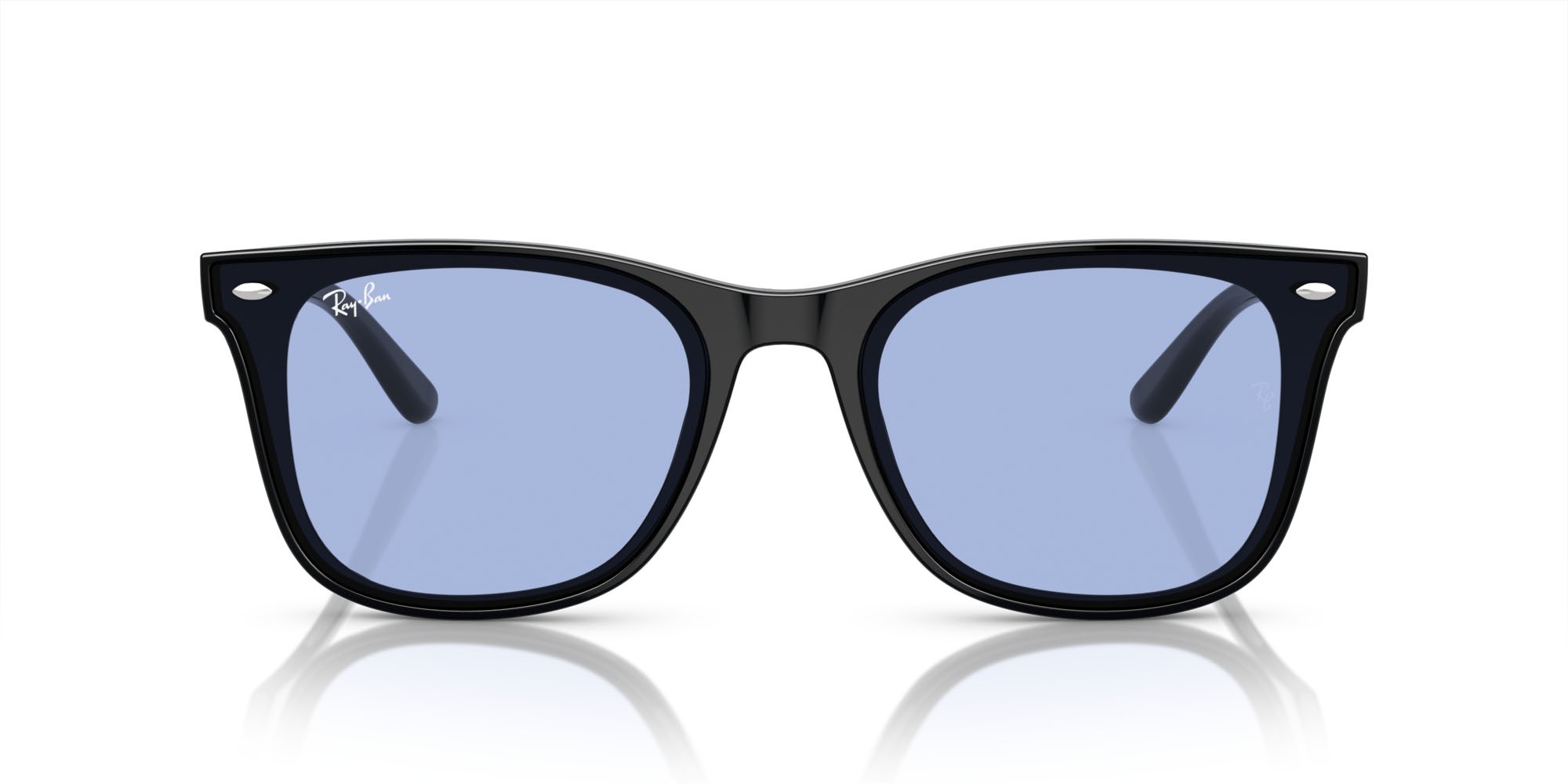 Occhiali da sole Ray-Ban RB 4420 (601/80) colore nero forma quadrato lenti blu