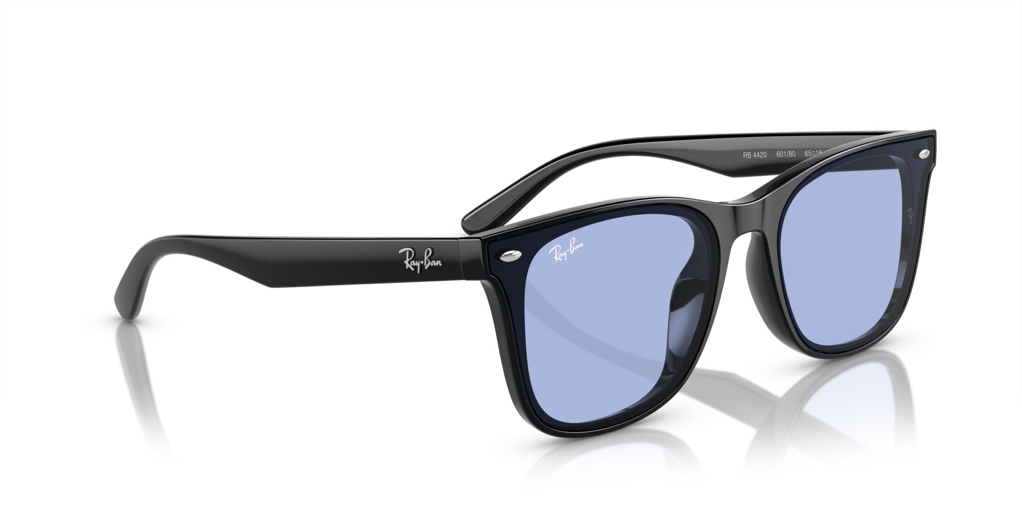 Occhiali da sole Ray-Ban RB 4420 (601/80) colore nero forma quadrato lenti blu