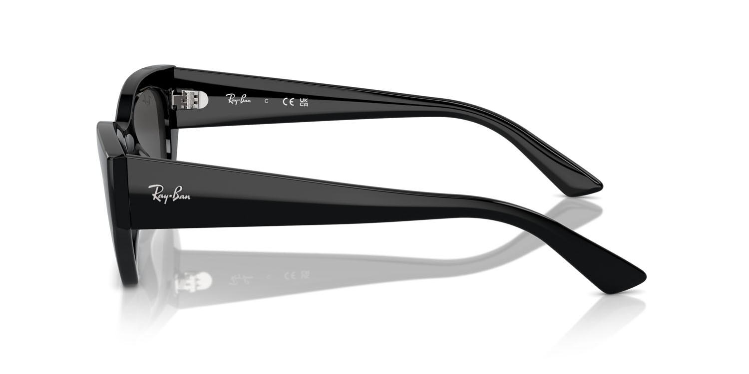 Occhiali da sole Ray-Ban Zena RB 4430 (667787) colore nero forma irregolare lenti grigio scuro