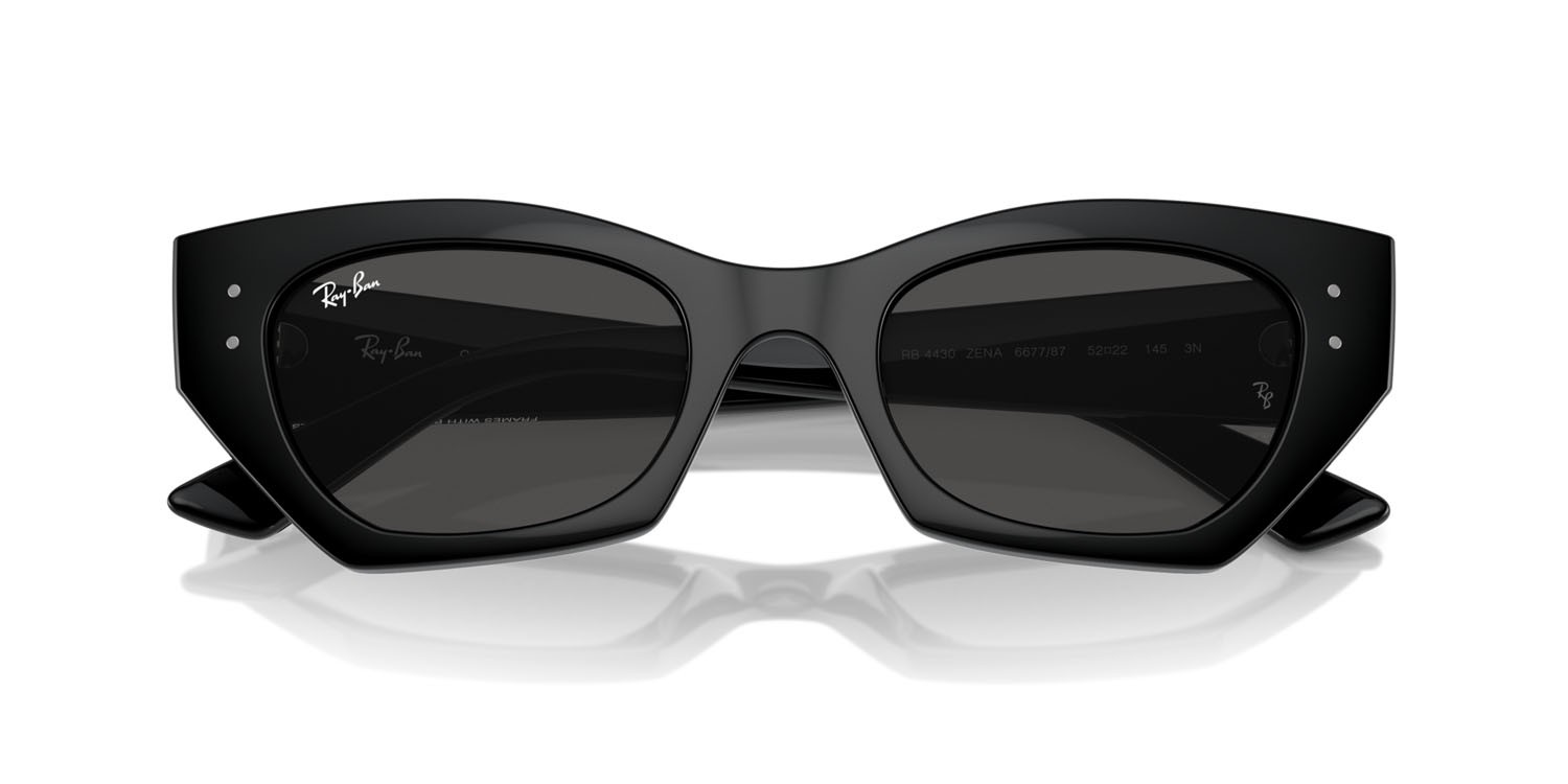 Occhiali da sole Ray-Ban Zena RB 4430 (667787) colore nero forma irregolare lenti grigio scuro