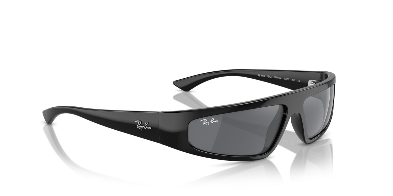 Sonnenbrillen Ray-Ban Izaz RB 4432 (66776V) farbe nero form unregelmäßig gläser grigio scuro