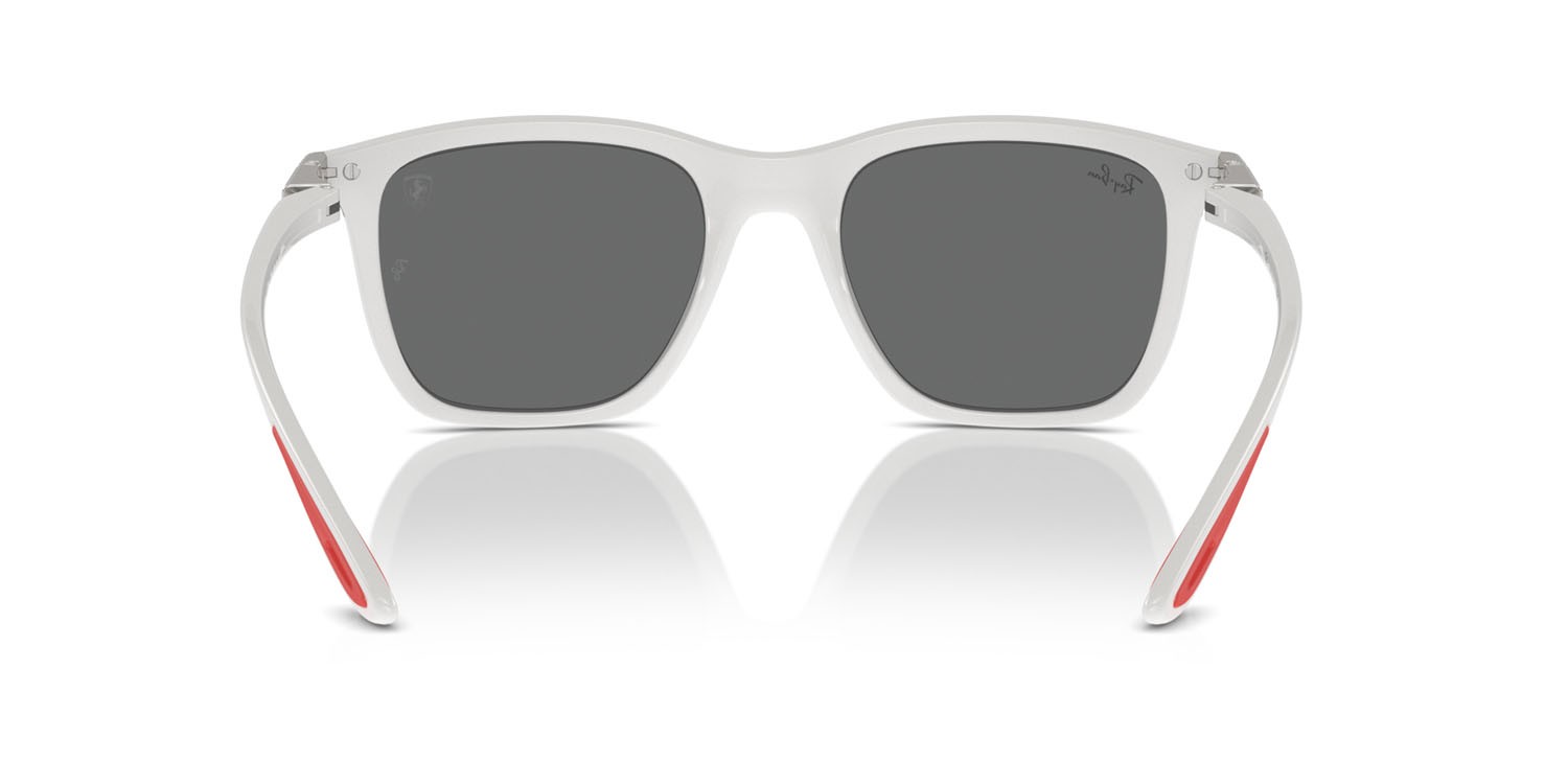 Sonnenbrillen Ray-Ban Scuderia Ferrari RB 4433M (F6256G) farbe bianco form quadratisch gläser grigio