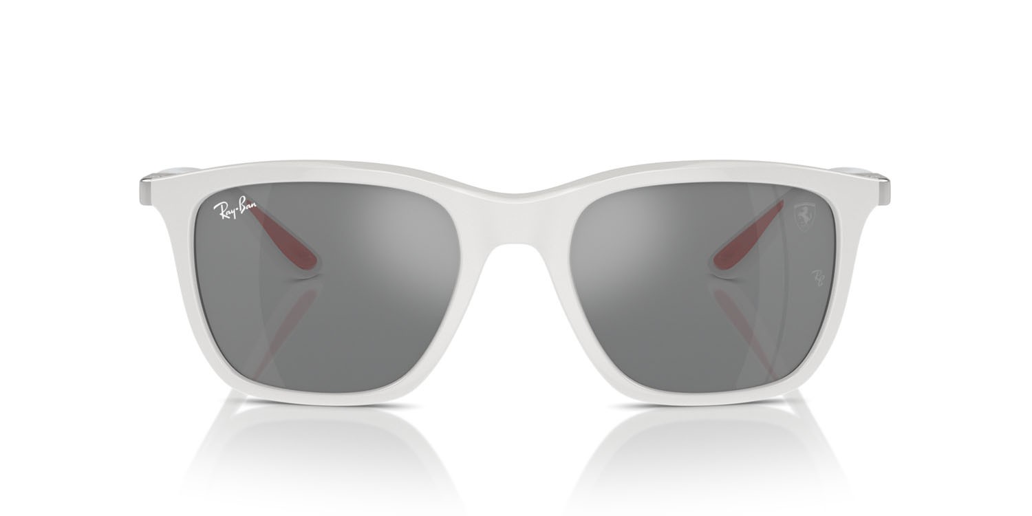 Sonnenbrillen Ray-Ban Scuderia Ferrari RB 4433M (F6256G) farbe bianco form quadratisch gläser grigio