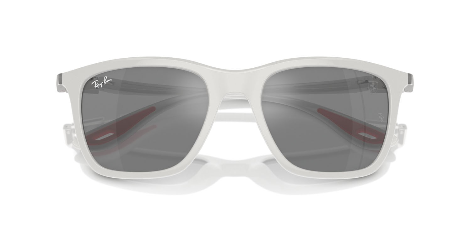 Sonnenbrillen Ray-Ban Scuderia Ferrari RB 4433M (F6256G) farbe bianco form quadratisch gläser grigio