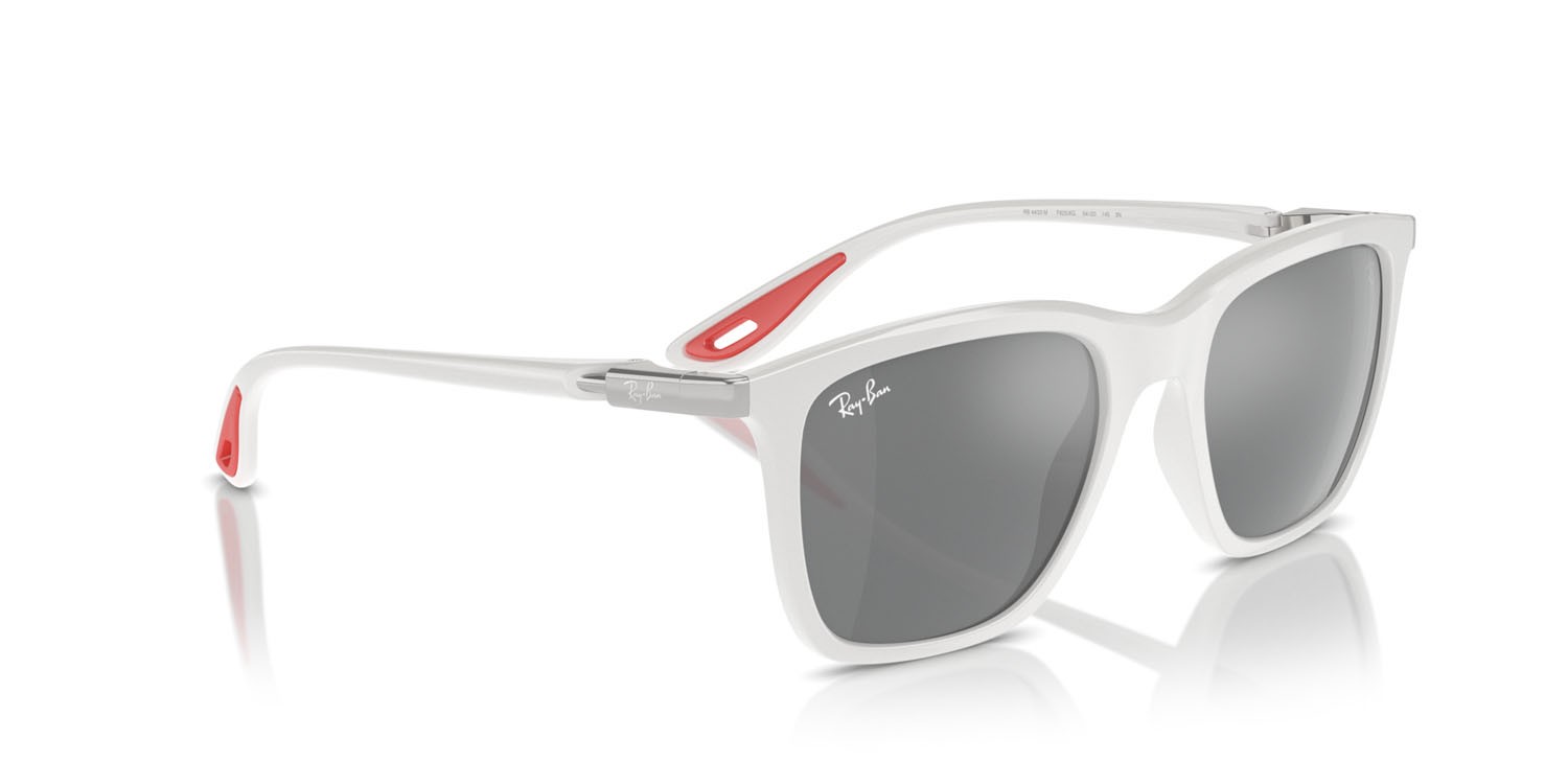 Sonnenbrillen Ray-Ban Scuderia Ferrari RB 4433M (F6256G) farbe bianco form quadratisch gläser grigio