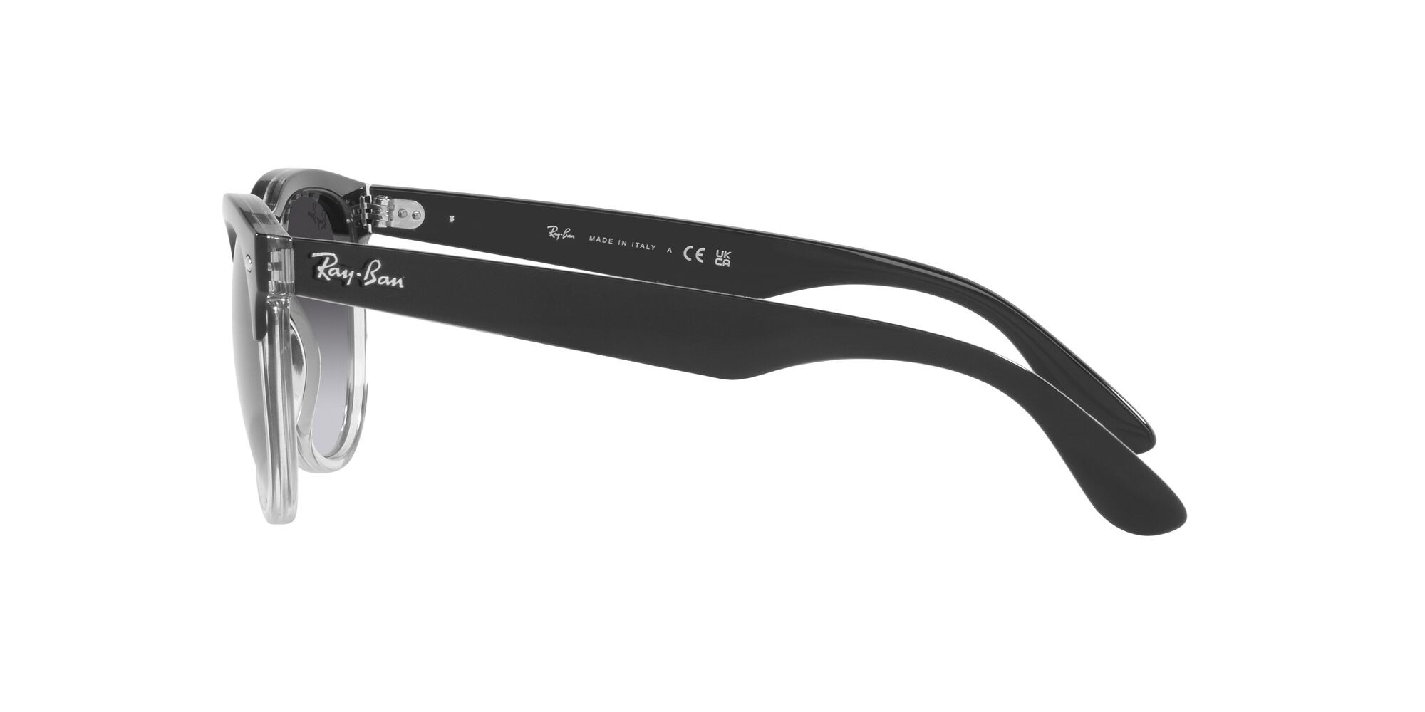 Sonnenbrillen Ray-Ban Iris RB 4471 (66308G) farbe nero su trasparente form pantos gläser blu sfumato grigio