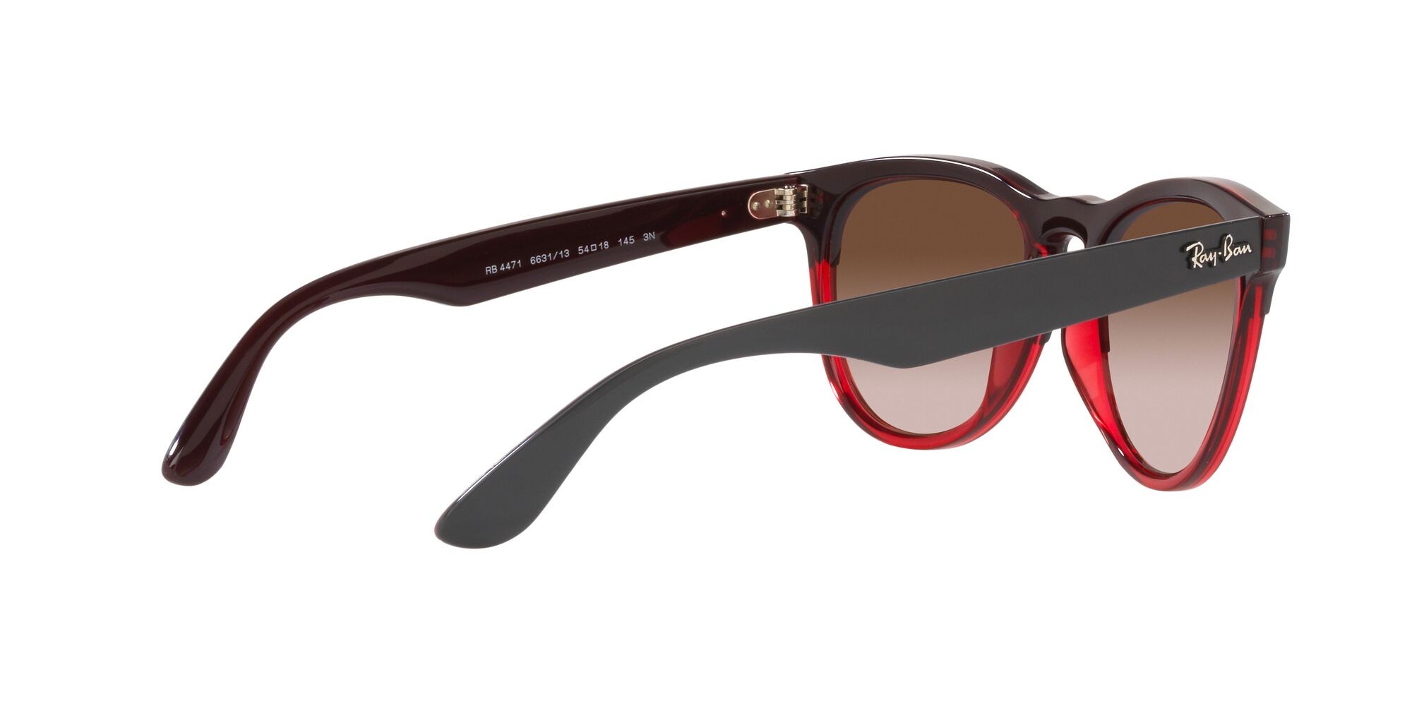 Sonnenbrillen Ray-Ban Iris RB 4471 (663113) farbe grey on transparent red form pantos gläser marrone sfumato