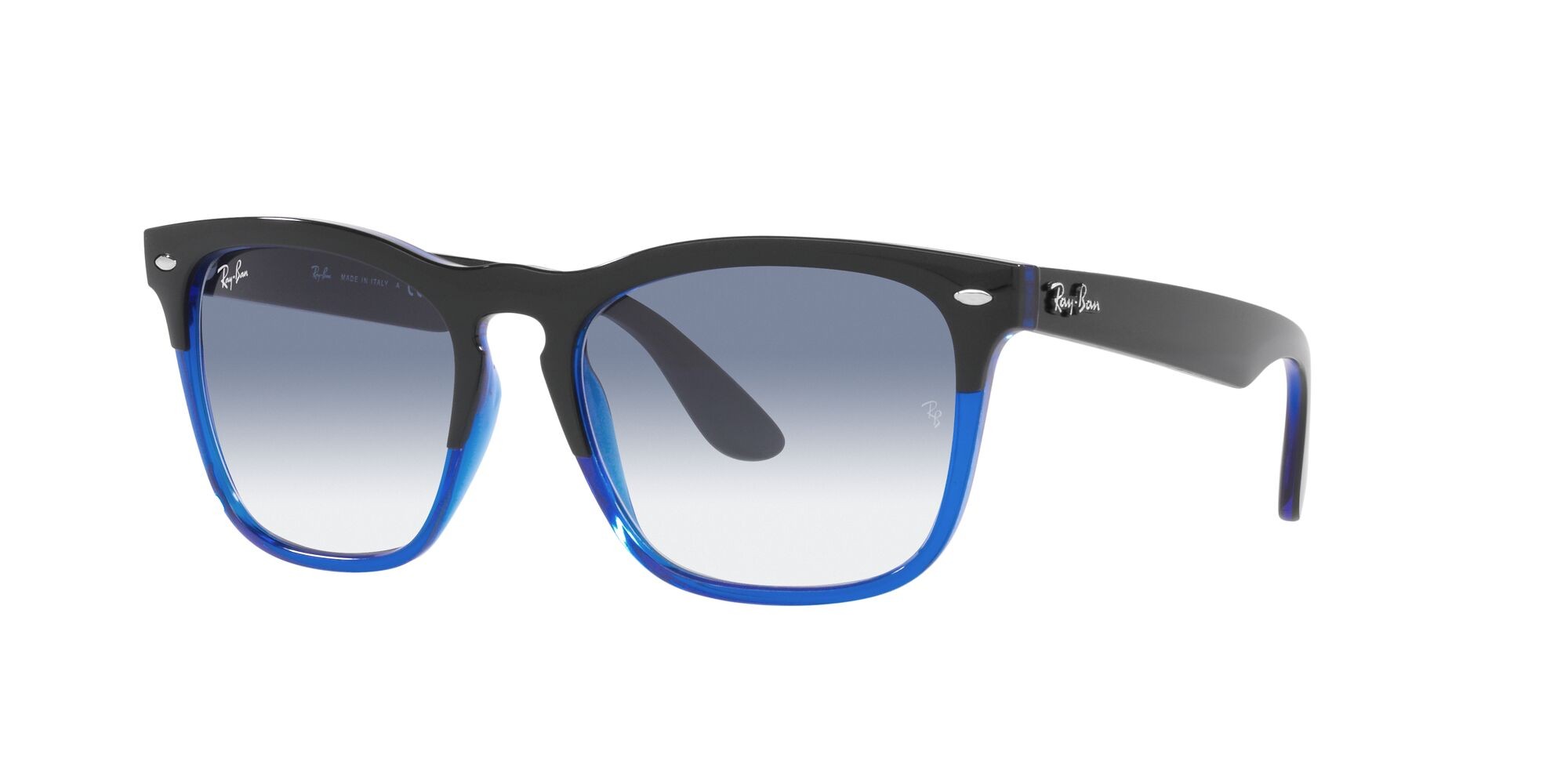 Sonnenbrillen Ray-Ban Steve RB 4487 (663219) farbe black on transparent blue form quadratisch gläser sfumato azzurro