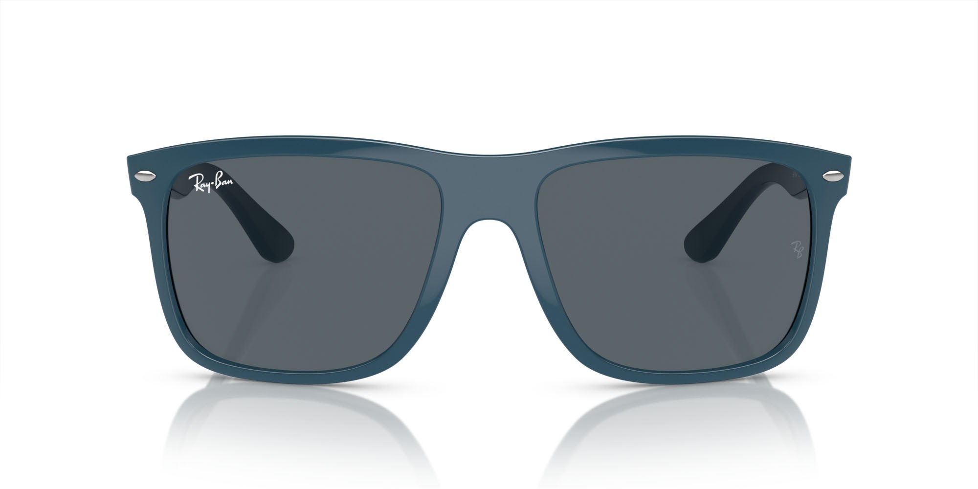 Occhiali da sole Ray-Ban Boyfriend Two RB 4547 (6717R5) colore blu forma quadrato lenti blu